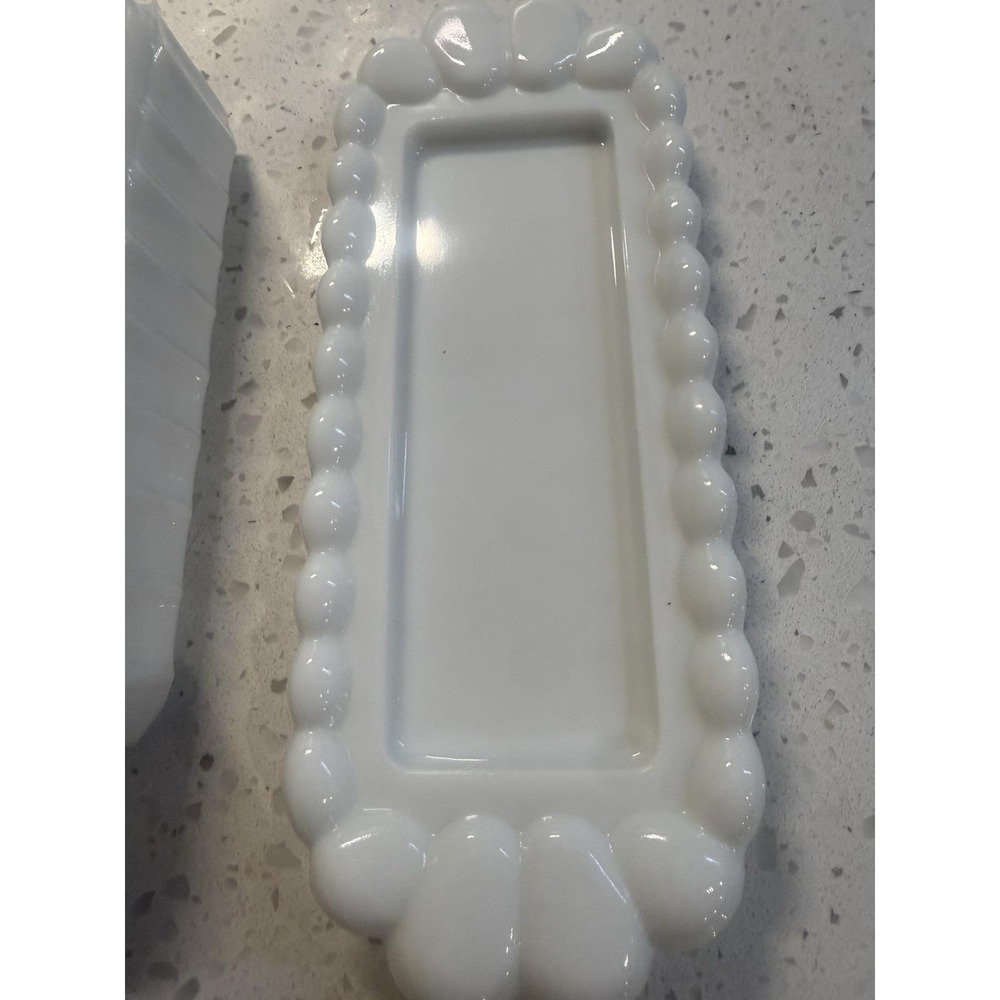Westmoreland Paneled Grape Butter Dish Mid Century Depression Milk Glass - Picture 5 of 7
